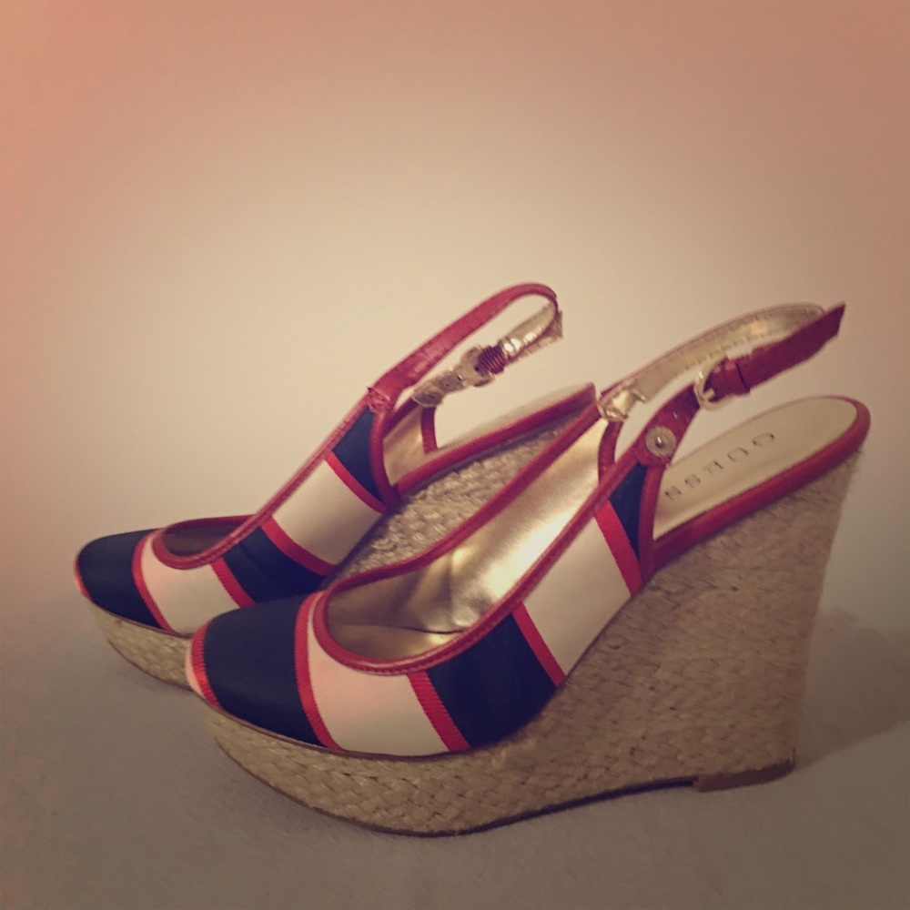 Canvas wedge heels